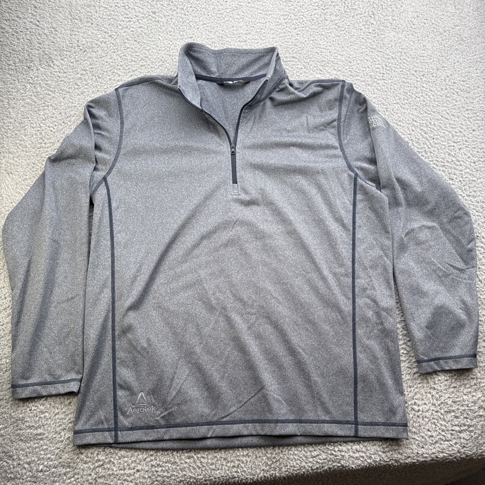 The North Face Aerotek Sweatshirt Mens XL Gray 1/4 Zip Pullover Gym Training